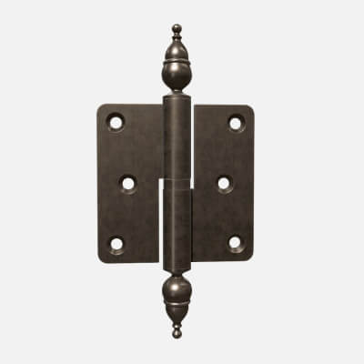 Standard Door Hinge with Decorative Endings Brass Coated