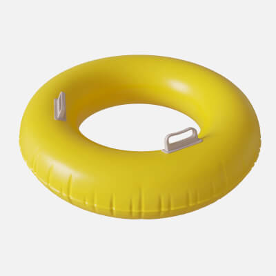 Swimming Ring Yellow with Handles