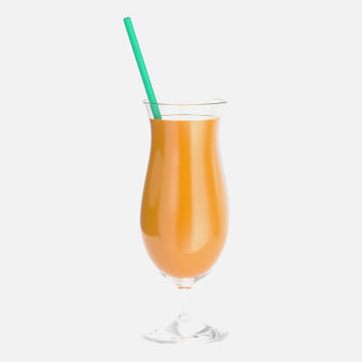 Tulip Glass with Orange Juice and Straw