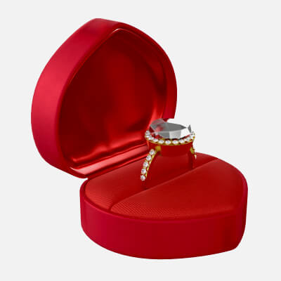 Wedding Ring in a Box Heart Type