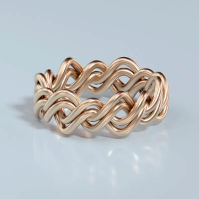 Rope Braided Ring Full Eternity Wedding Band Jewelry
