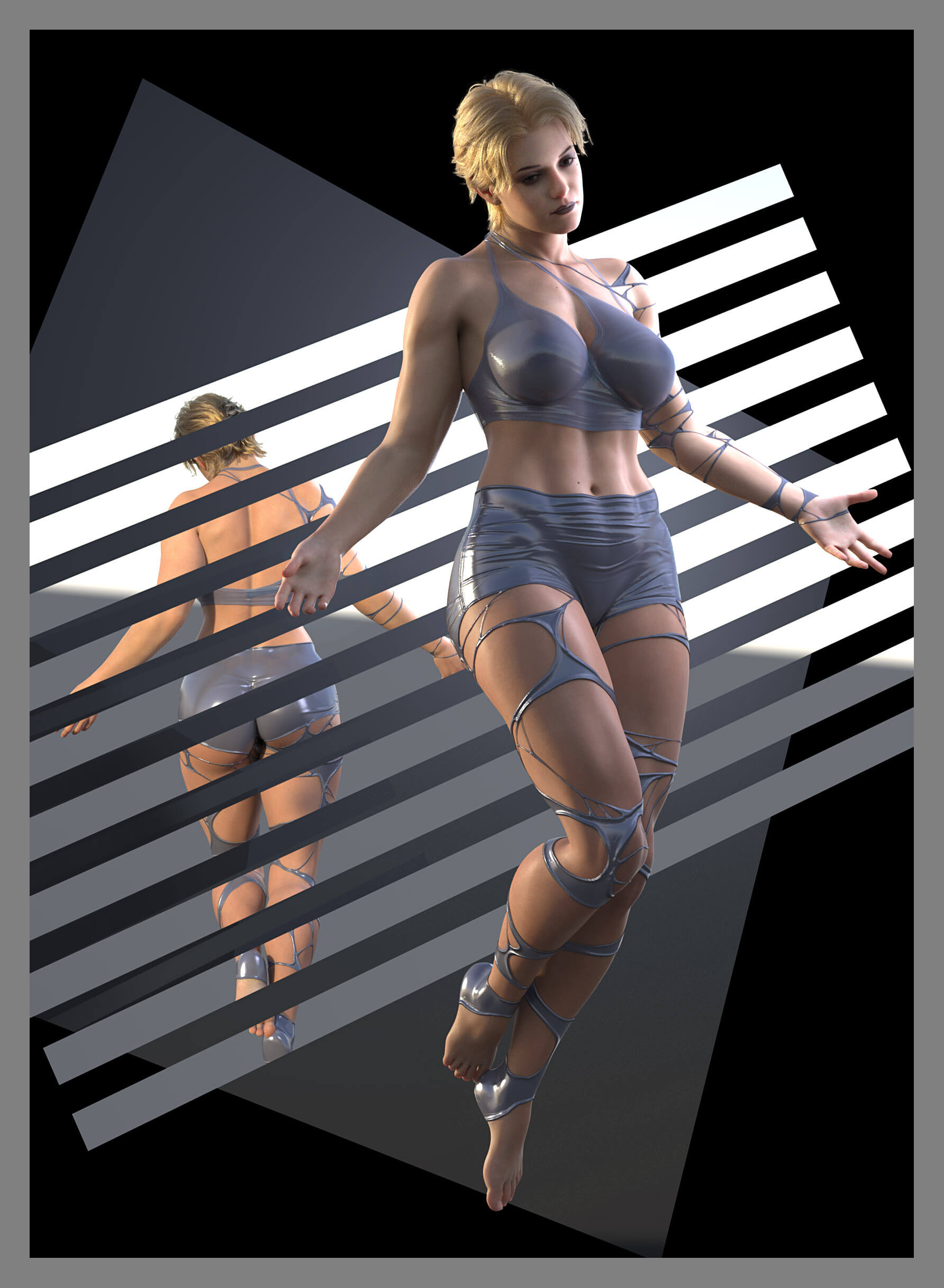 Gina9 Grey 3D Render, Digital Artwork by IamRobot