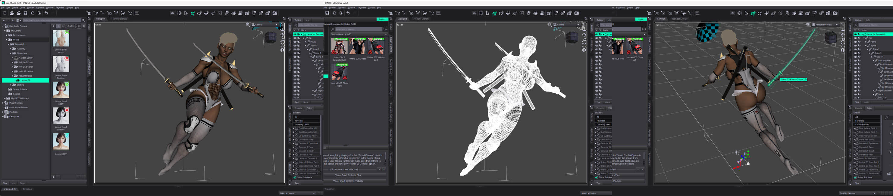Samurai Superhero 3D Render, Digital Art by IamRobot