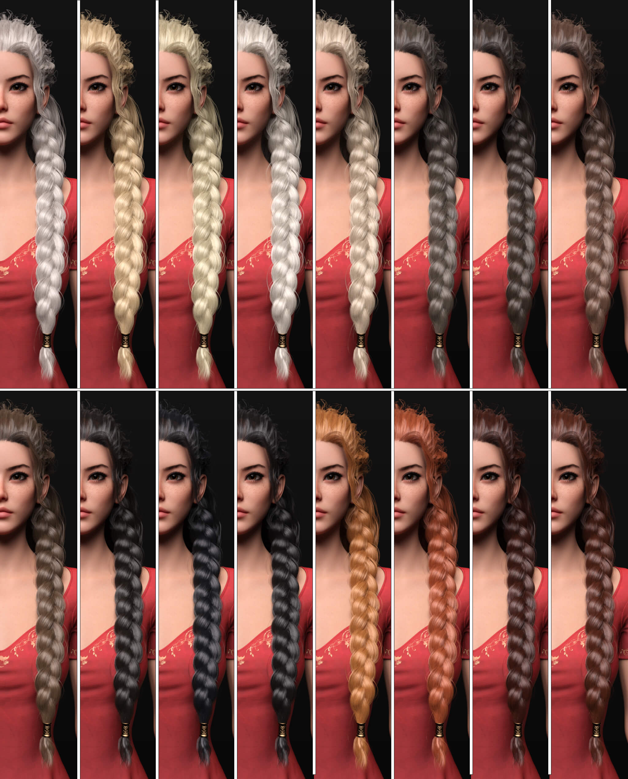 IIIDM Shieldmaiden Hair for Genesis 8 Female Daz Content