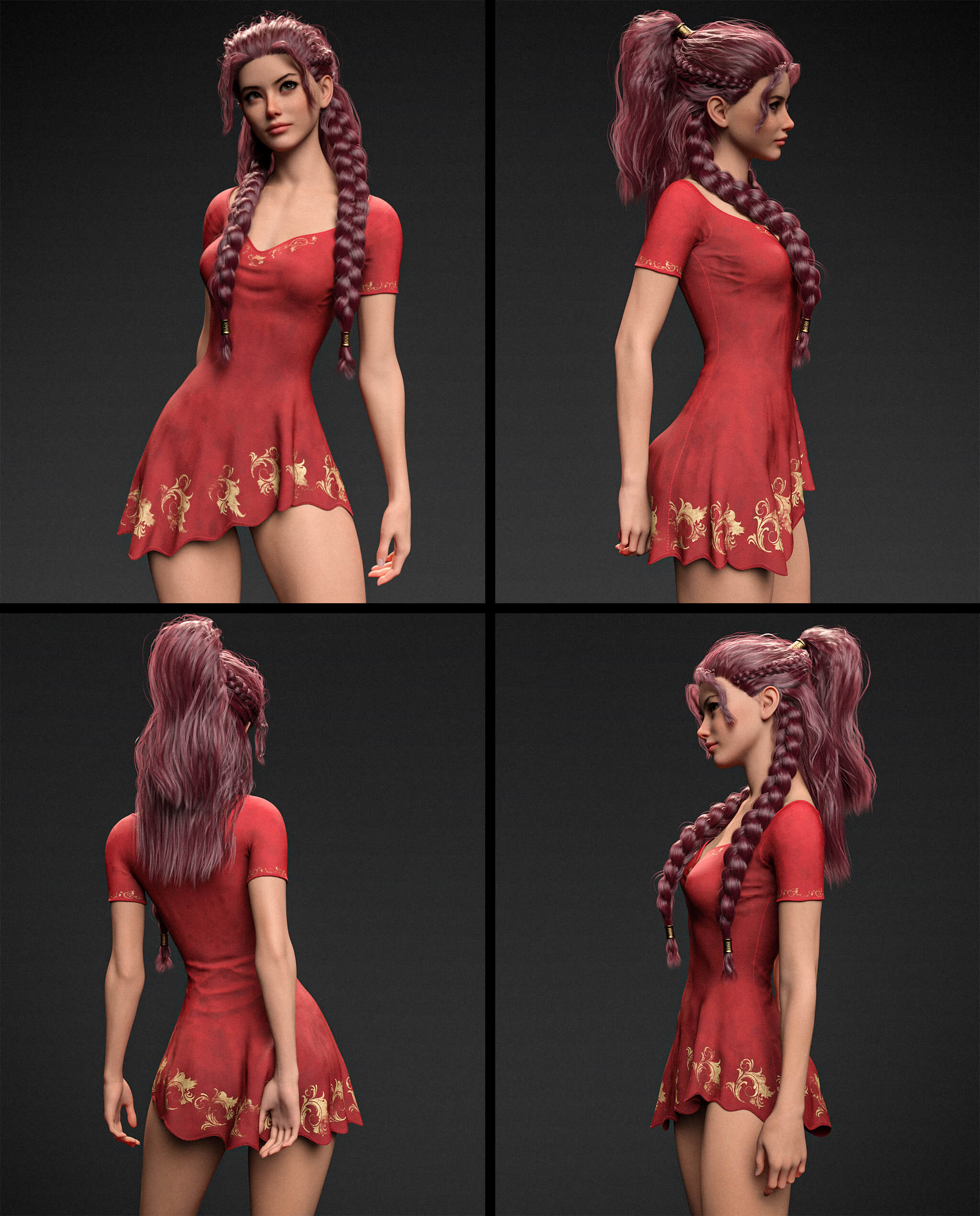 IIIDM Shieldmaiden Hair for Genesis 8 Female Daz Content