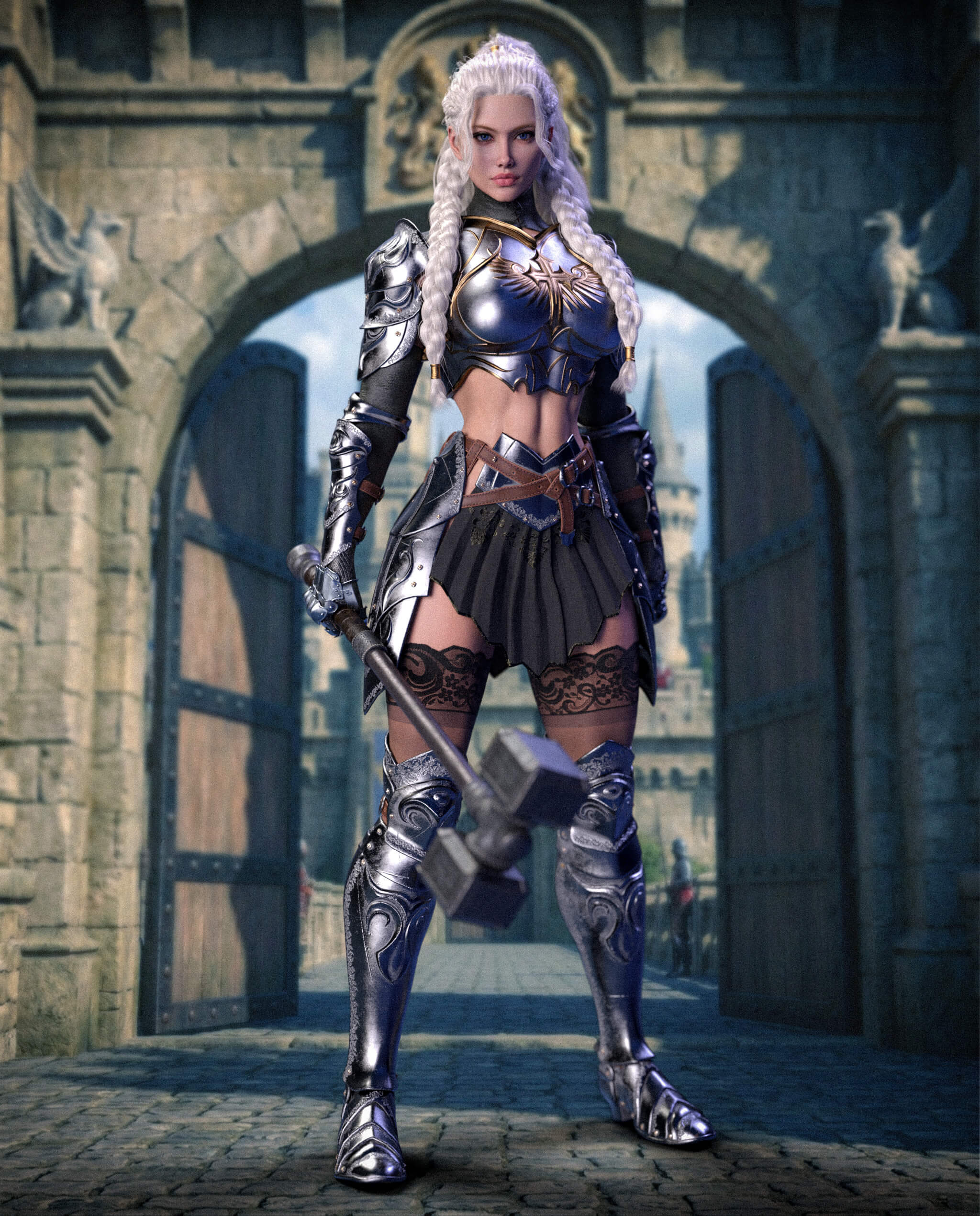 IIIDM Shieldmaiden Hair for Genesis 9 Daz Content