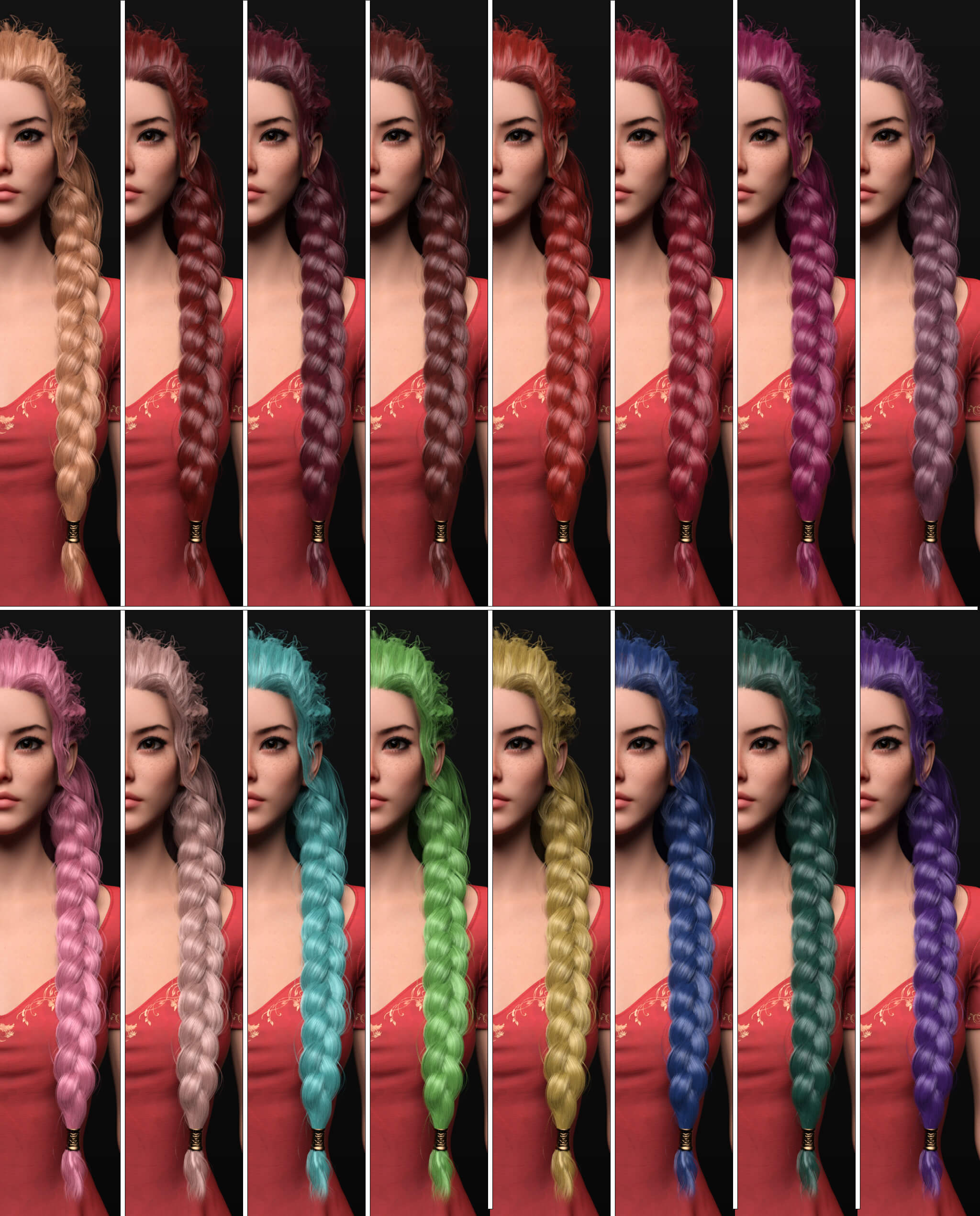 IIIDM Shieldmaiden Hair for Genesis 9 Daz Content
