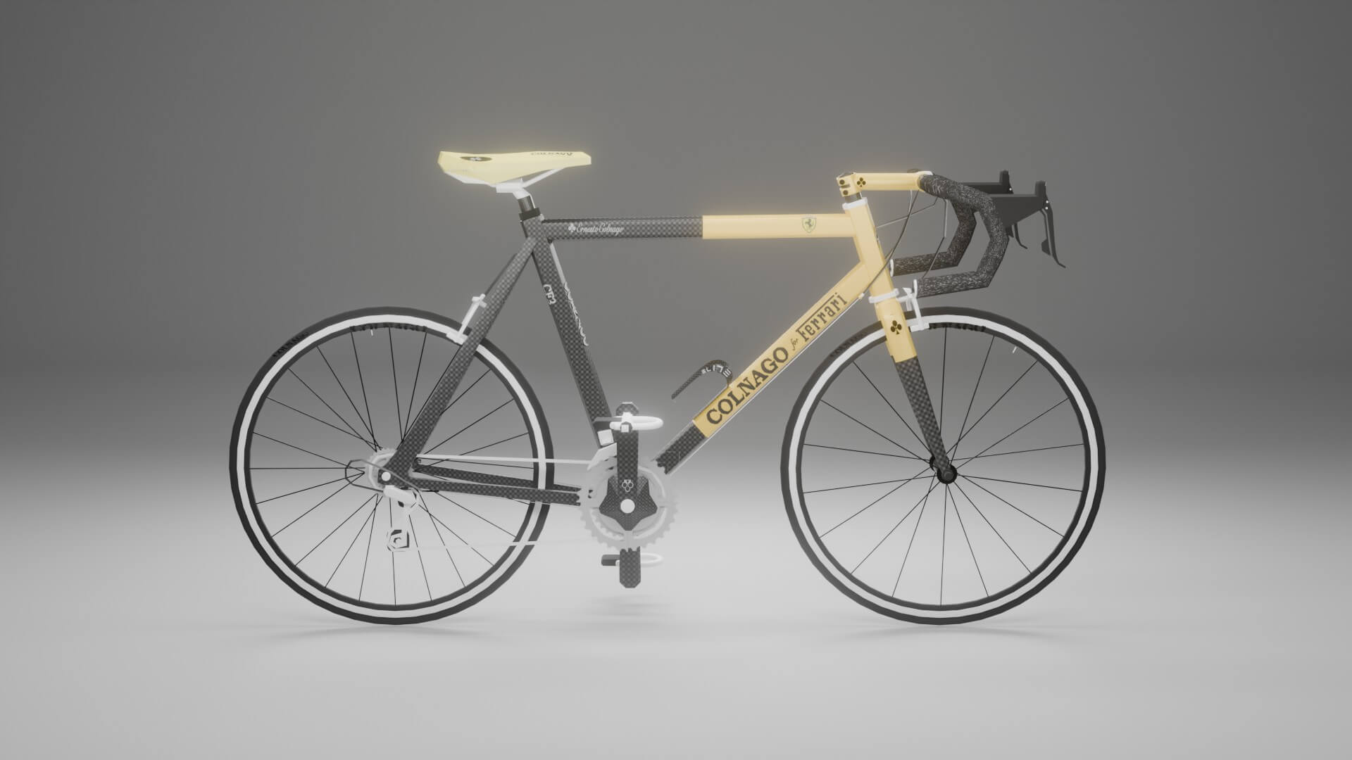 Colnago for Ferrari CF3 Vintage Carbon Road Bike 3D Model