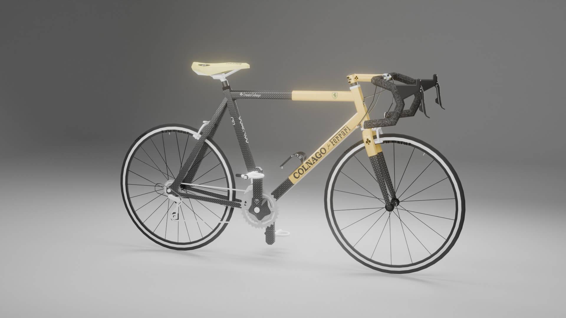 Colnago for Ferrari CF3 Vintage Carbon Road Bike 3D Model