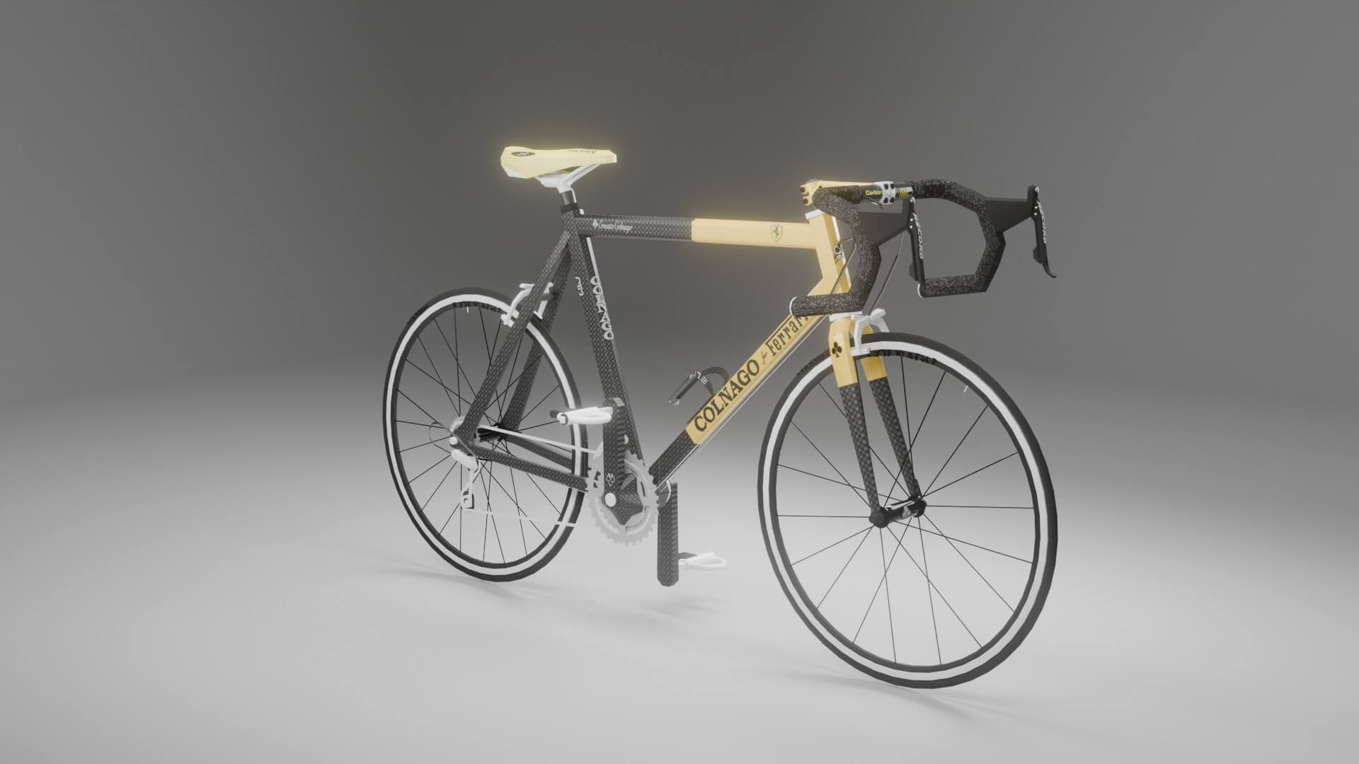 Colnago for Ferrari CF3 Vintage Carbon Road Bike 3D Model