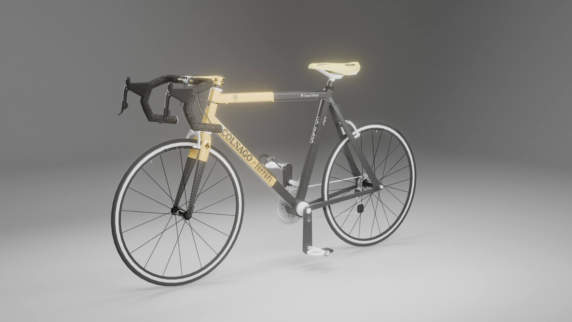 Colnago for Ferrari CF3 Vintage Carbon Road Bike 3D Model