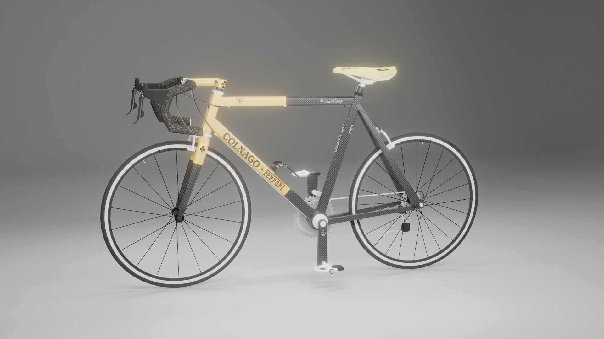 Colnago for Ferrari CF3 Vintage Carbon Road Bike 3D Model