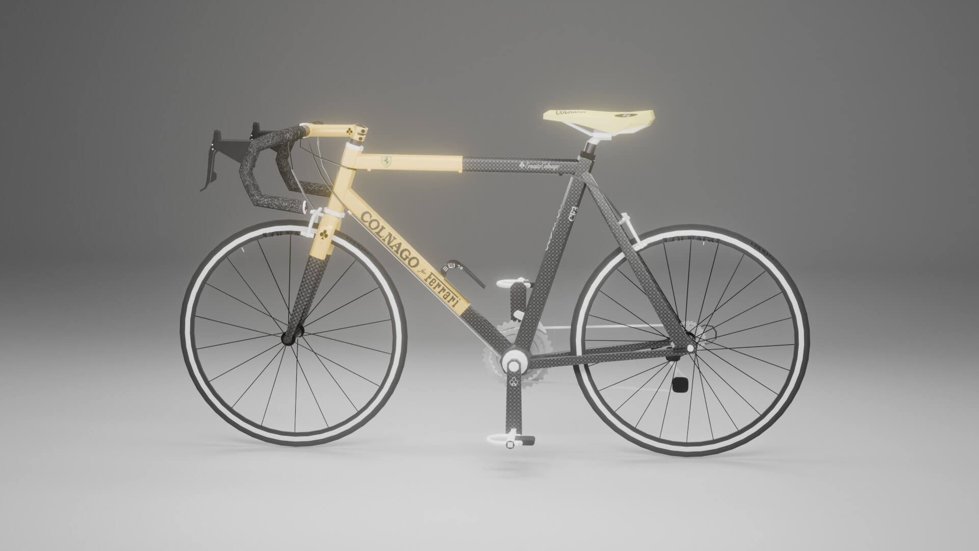 Colnago for Ferrari CF3 Vintage Carbon Road Bike 3D Model
