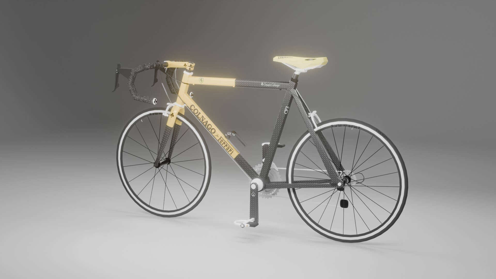 Colnago for Ferrari CF3 Vintage Carbon Road Bike 3D Model
