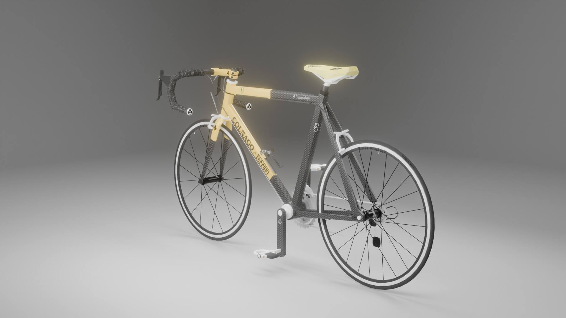 Colnago for Ferrari CF3 Vintage Carbon Road Bike 3D Model