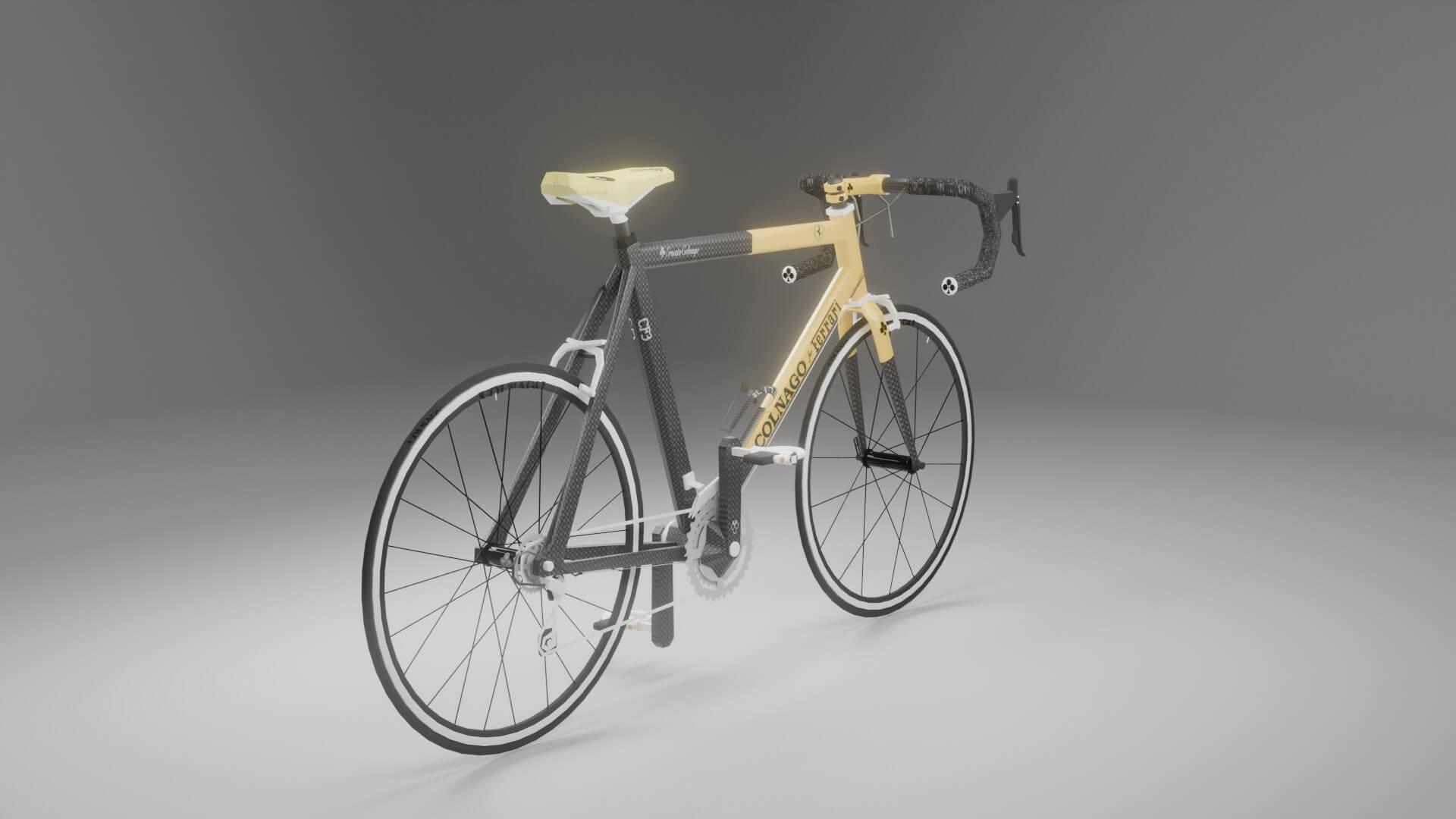 Colnago for Ferrari CF3 Vintage Carbon Road Bike 3D Model