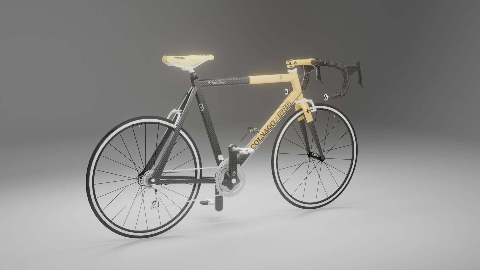 Colnago for Ferrari CF3 Vintage Carbon Road Bike 3D Model