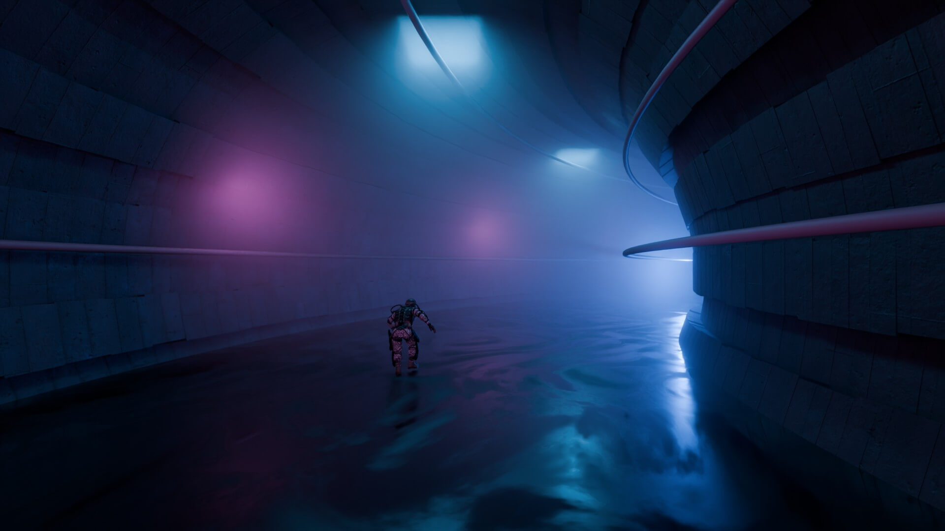 Cyberpunk Sci-Fi Underground Tunnel 3D Model