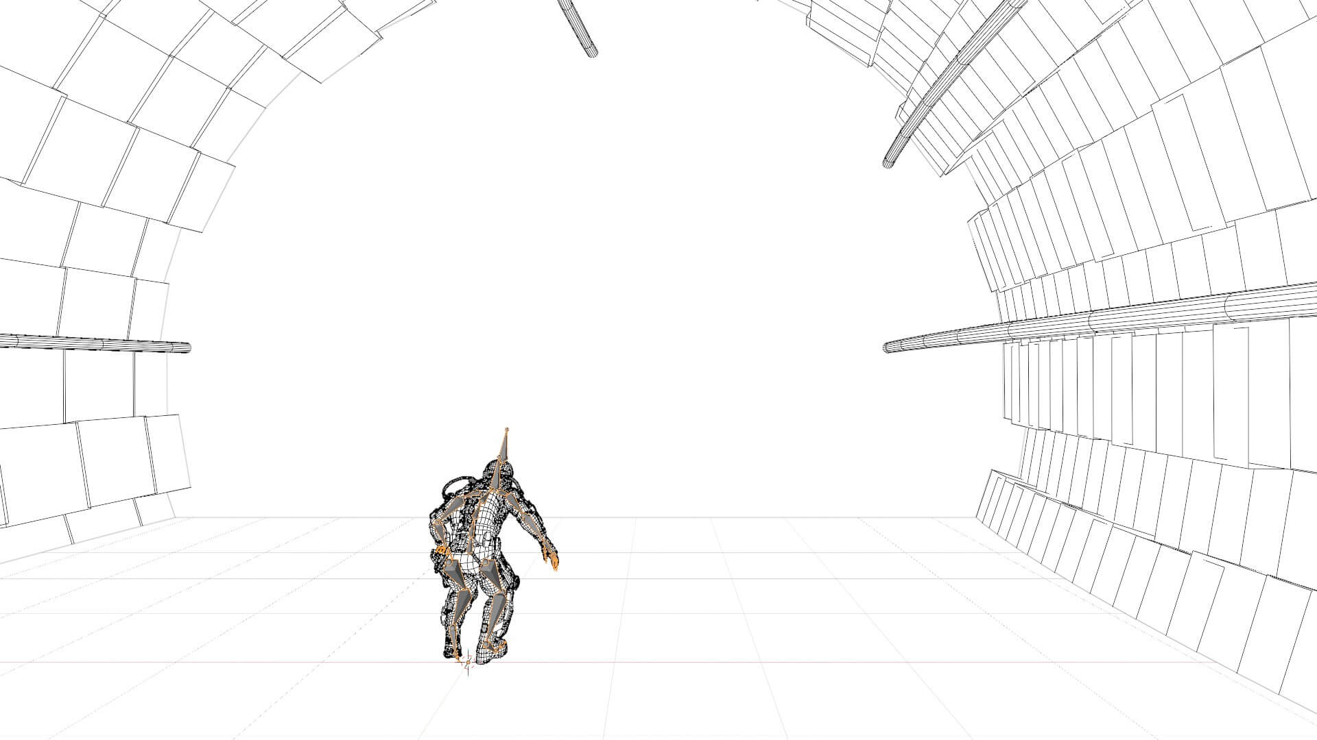 Cyberpunk Sci-Fi Underground Tunnel 3D Model