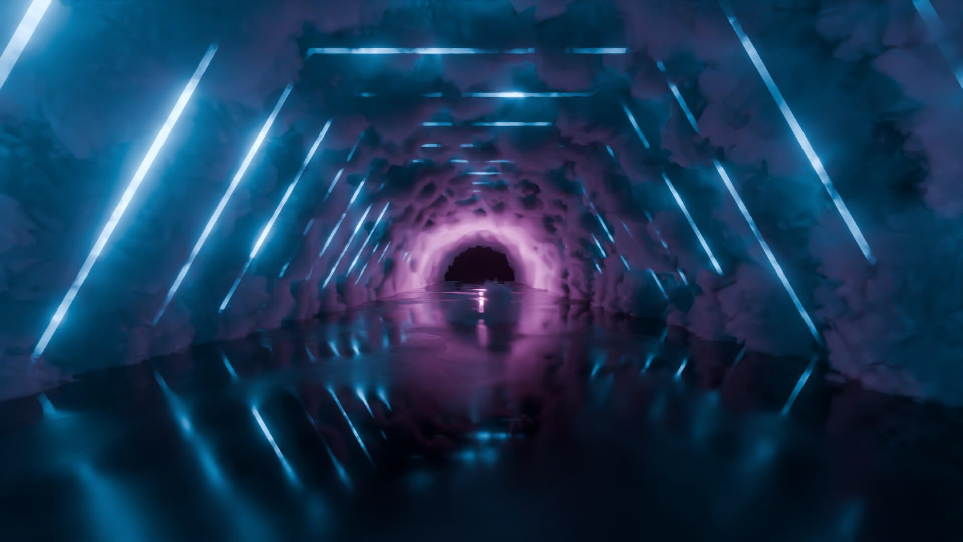 Neon Cyberpunk Tunnel 3D Model