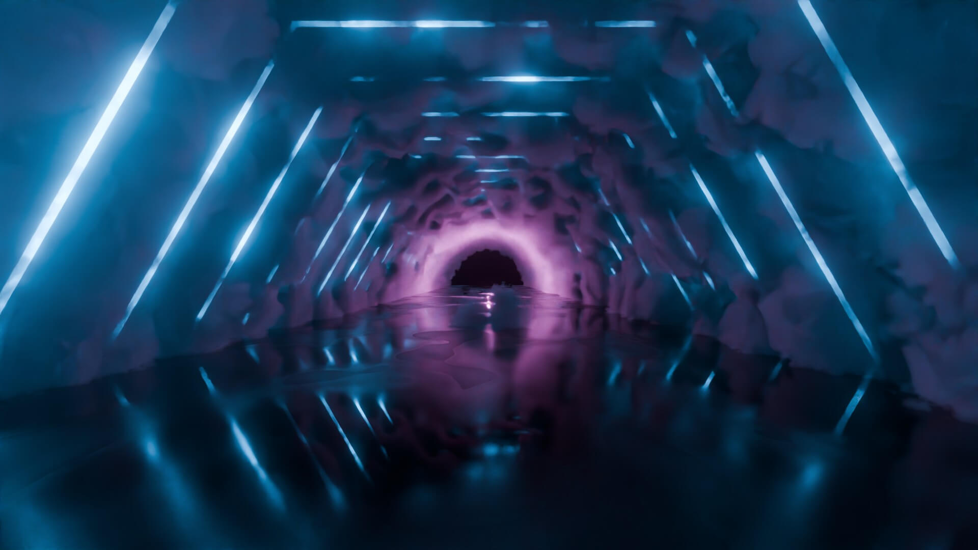 Neon Cyberpunk Tunnel 3D Model