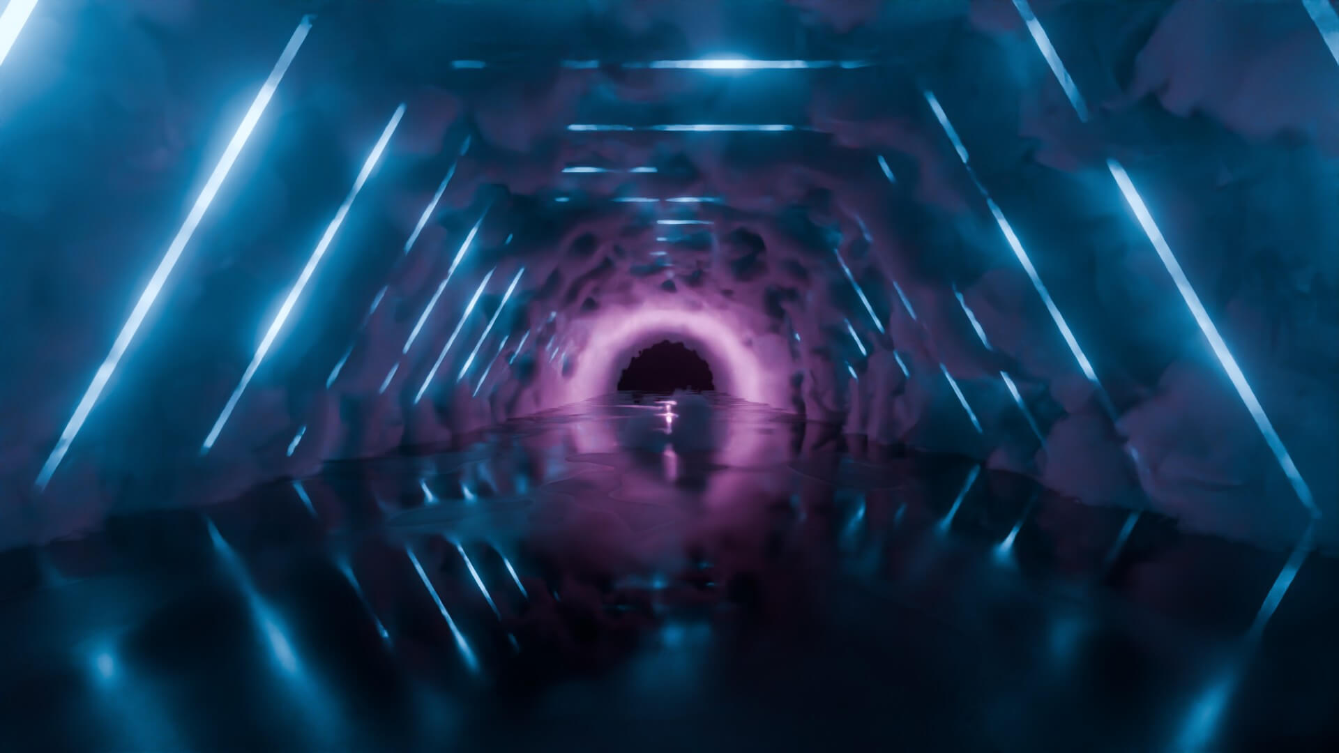 Neon Cyberpunk Tunnel 3D Model