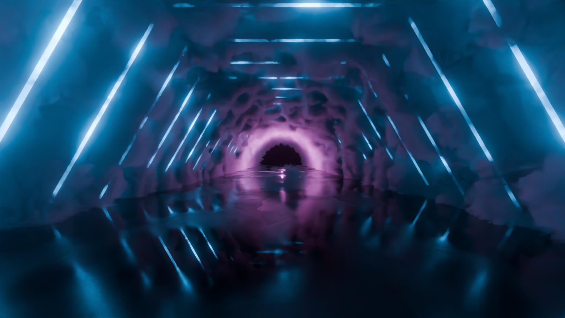 Neon Cyberpunk Tunnel 3D Model