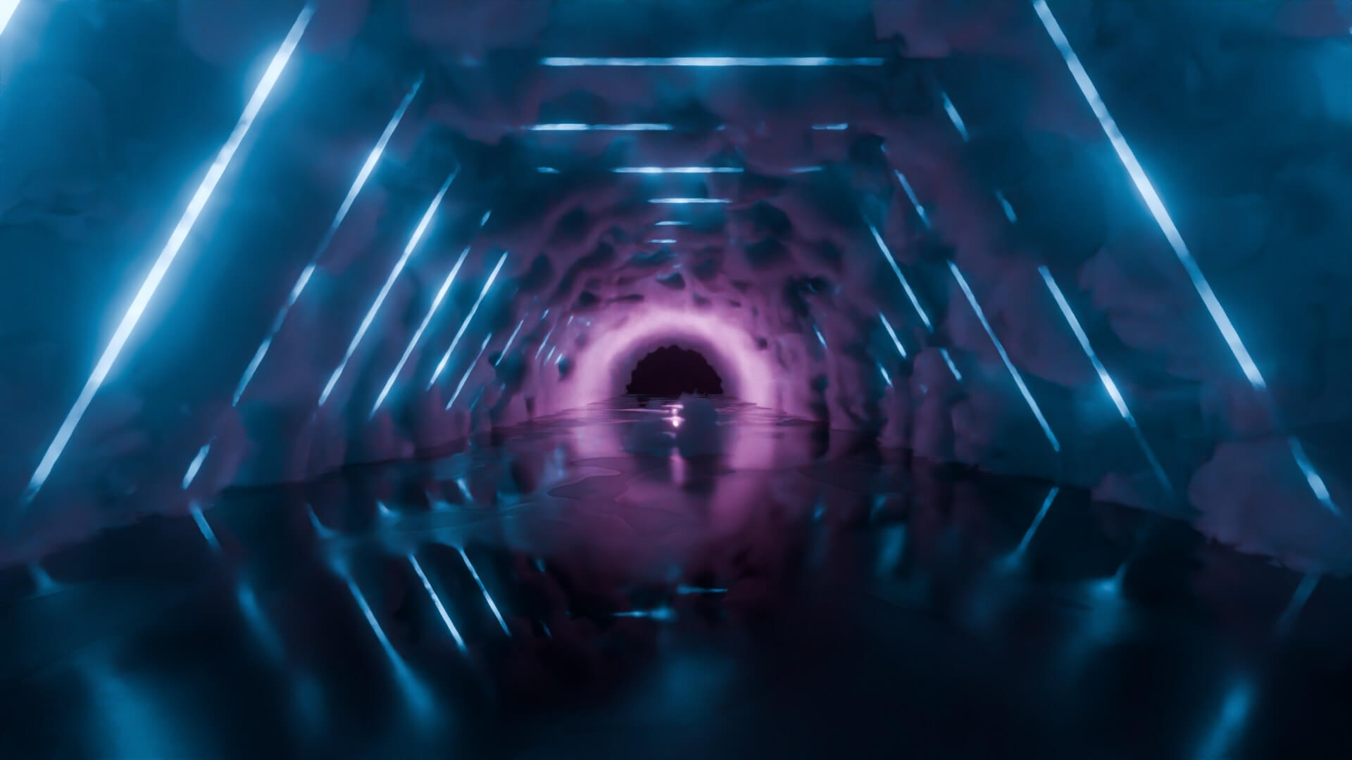 Neon Cyberpunk Tunnel 3D Model