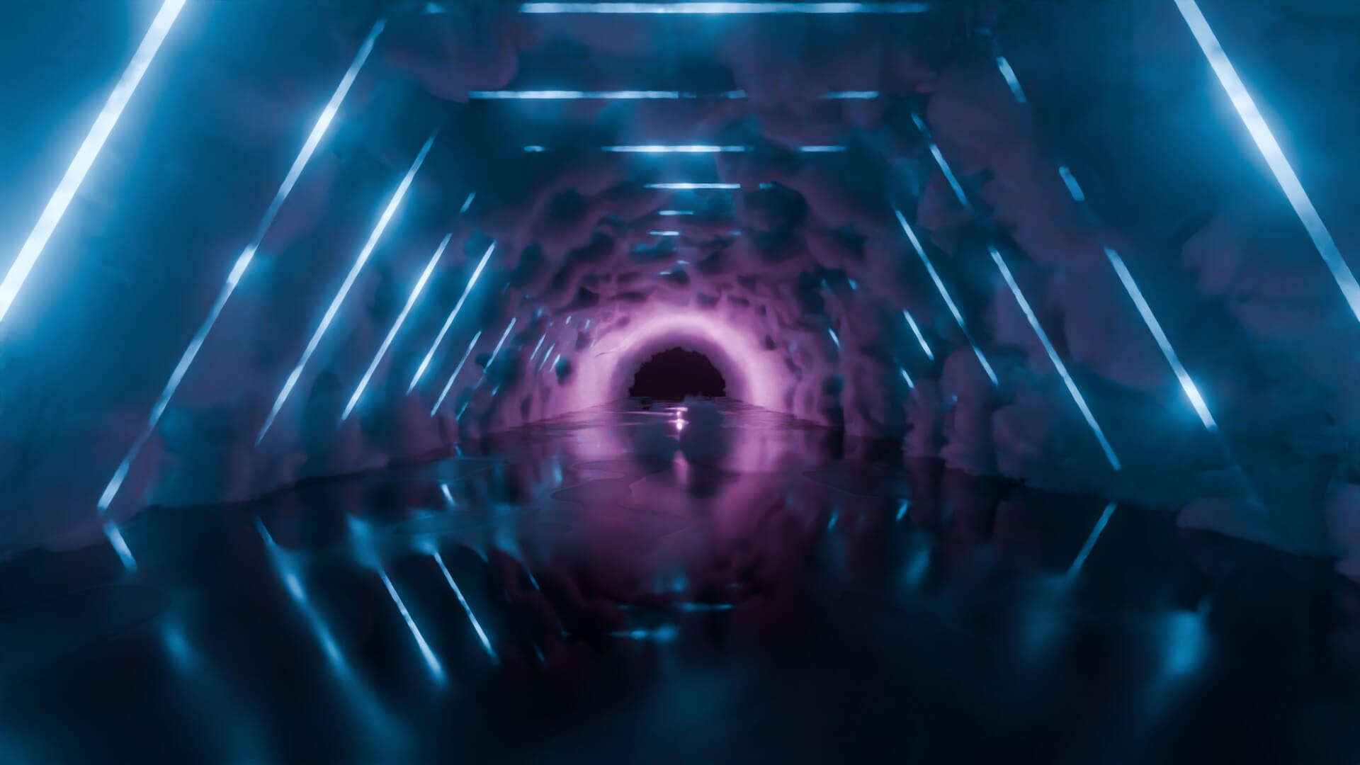 Neon Cyberpunk Tunnel 3D Model