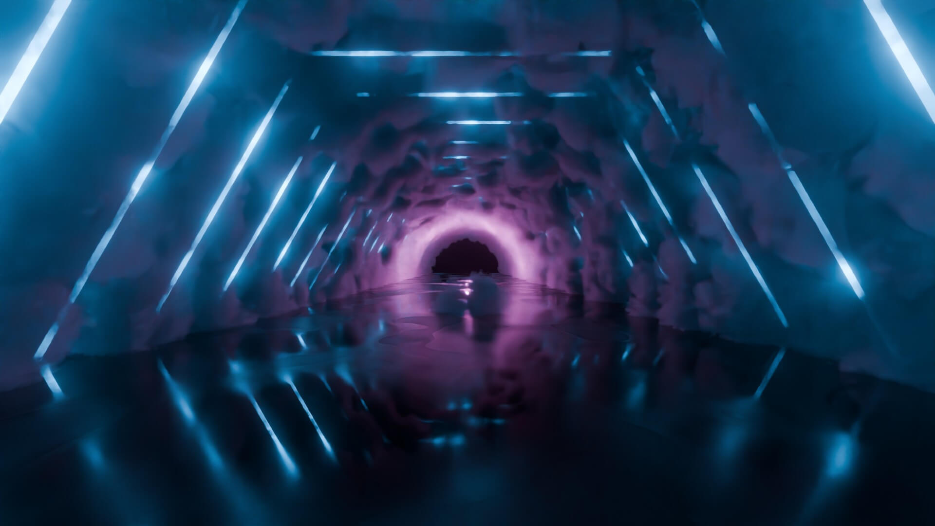 Neon Cyberpunk Tunnel 3D Model