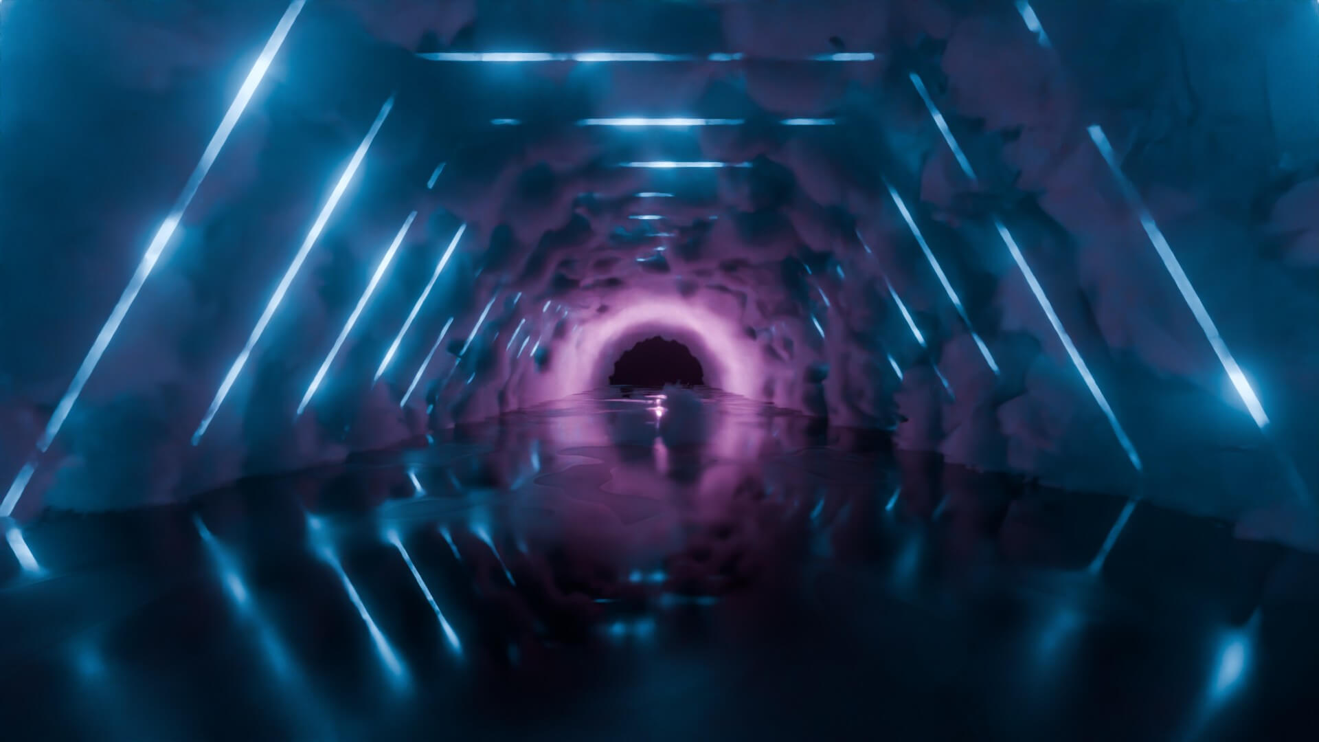 Neon Cyberpunk Tunnel 3D Model