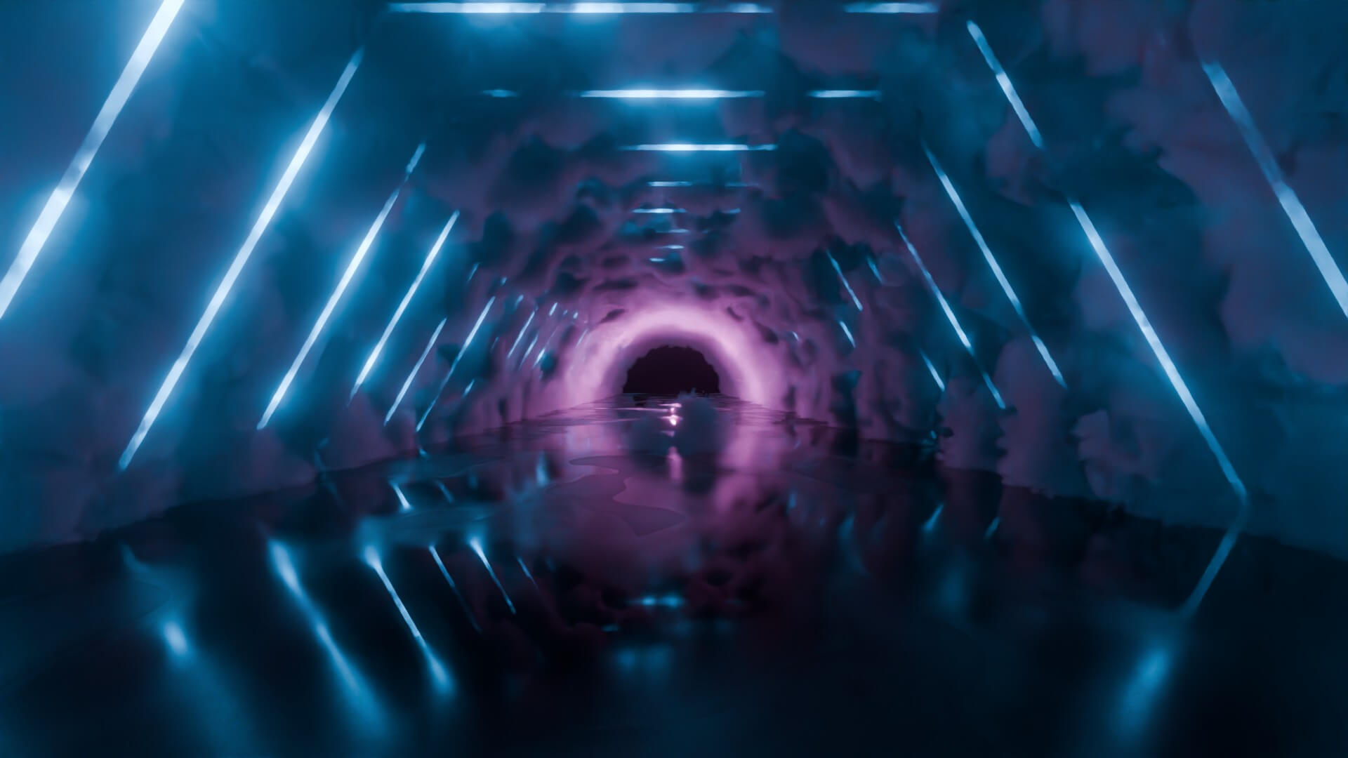 Neon Cyberpunk Tunnel 3D Model