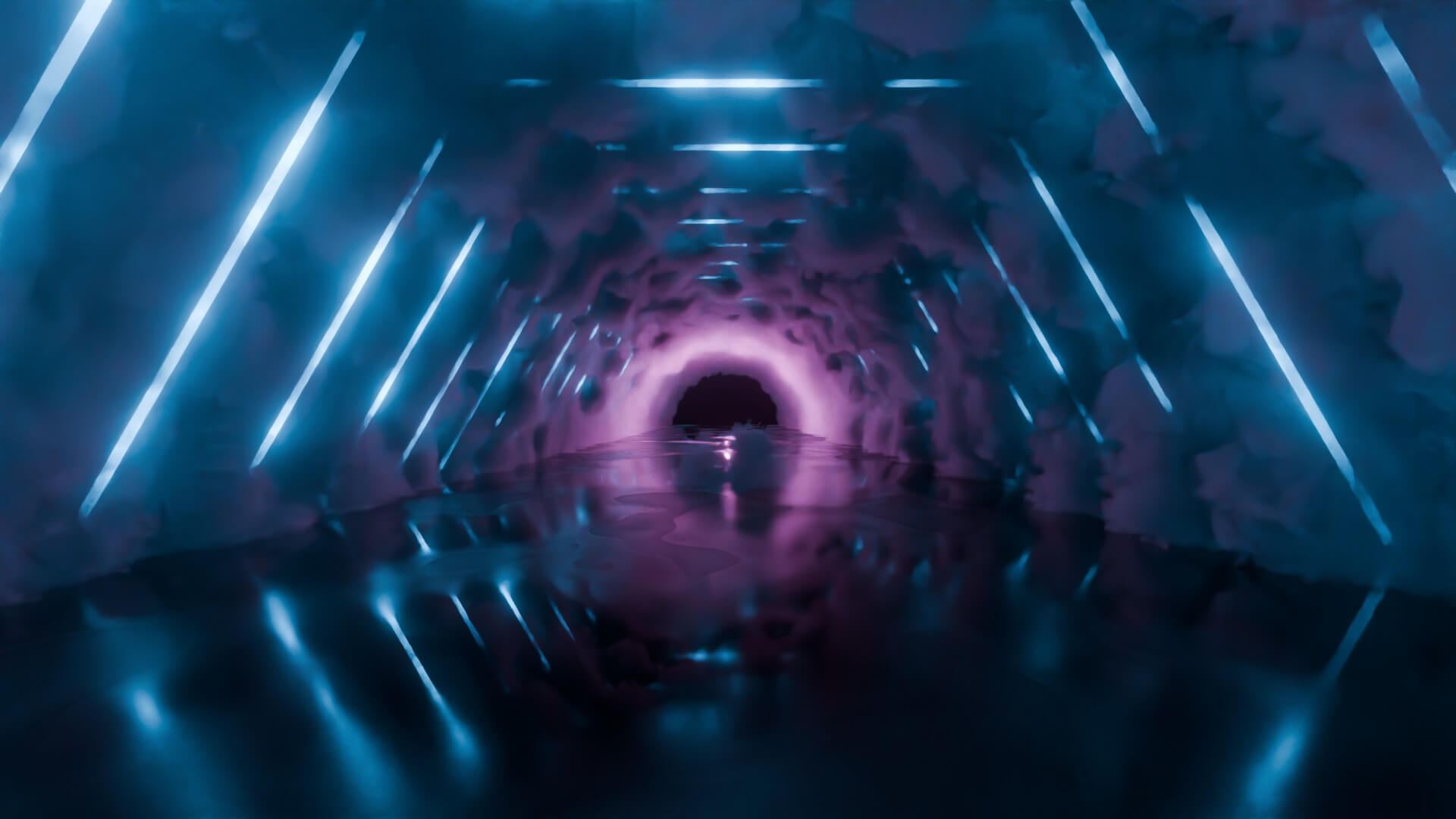 Neon Cyberpunk Tunnel 3D Model