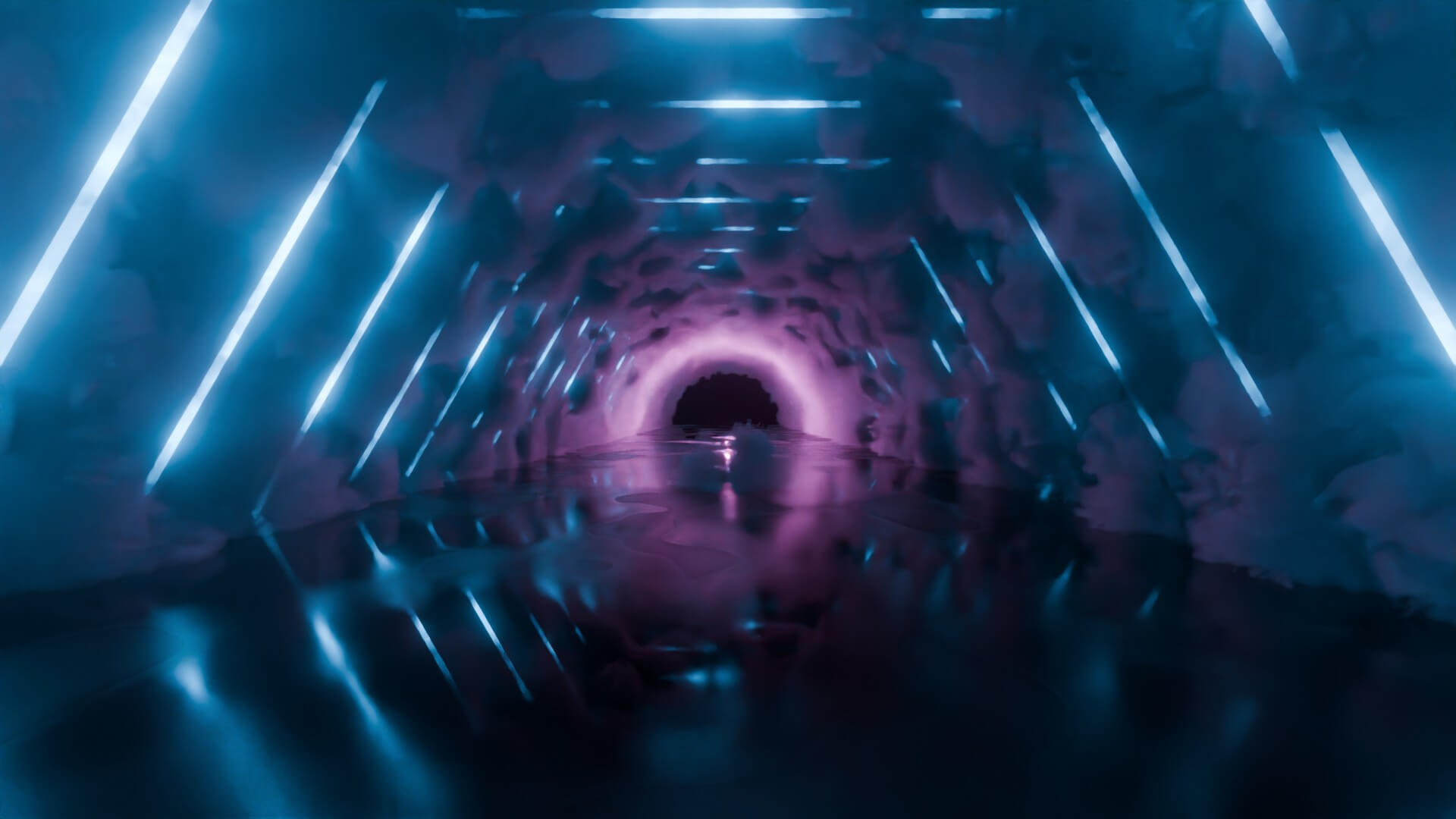 Neon Cyberpunk Tunnel 3D Model