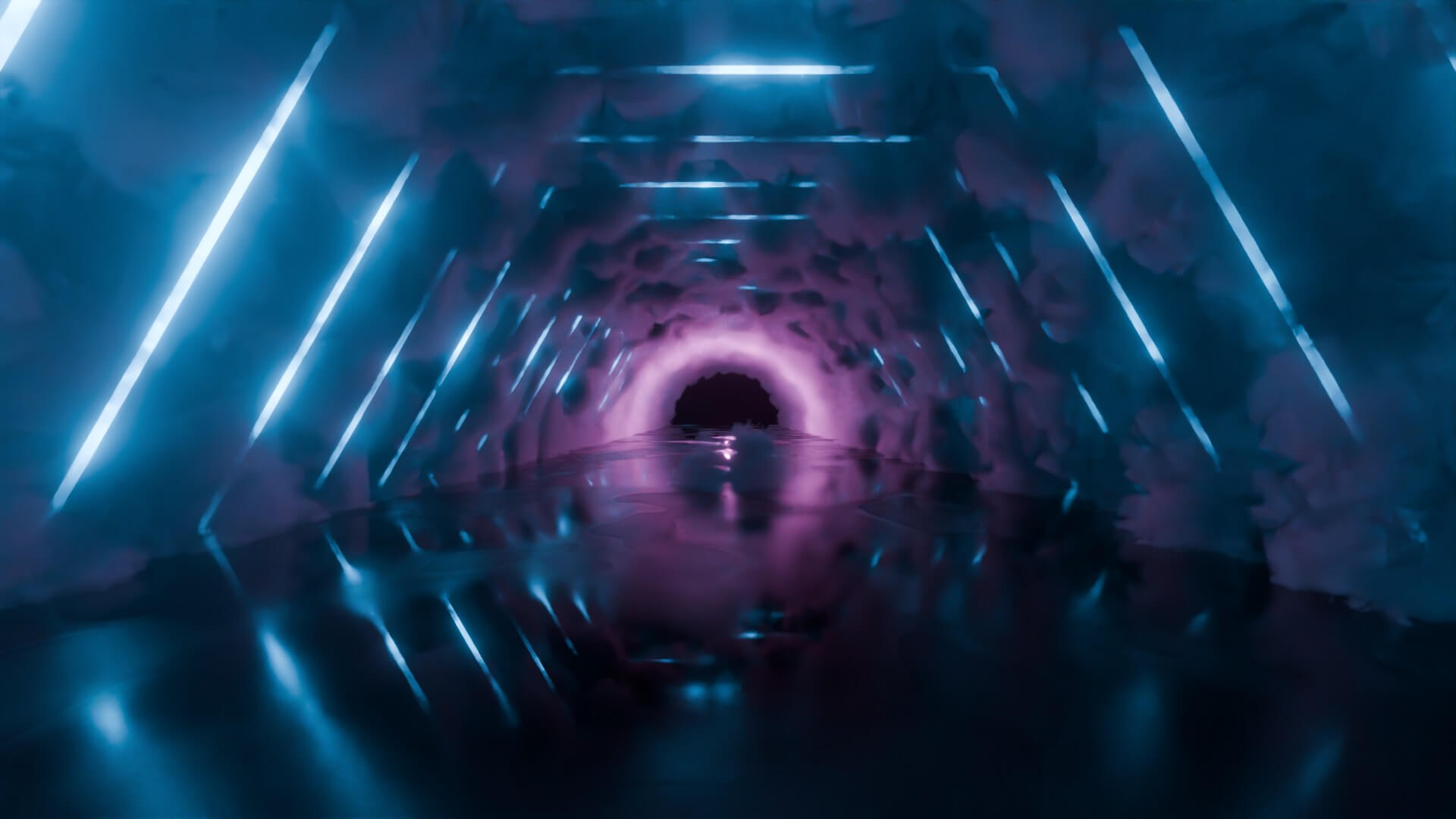 Neon Cyberpunk Tunnel 3D Model