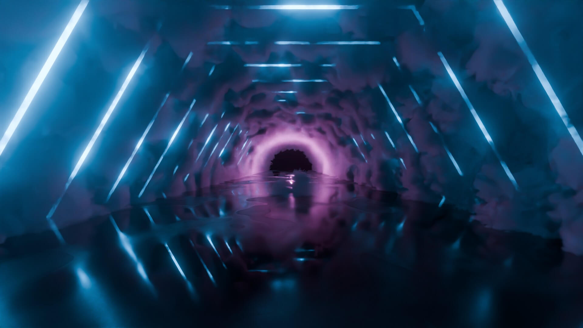 Neon Cyberpunk Tunnel 3D Model