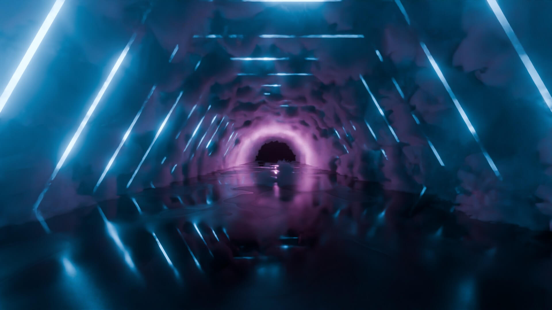 Neon Cyberpunk Tunnel 3D Model