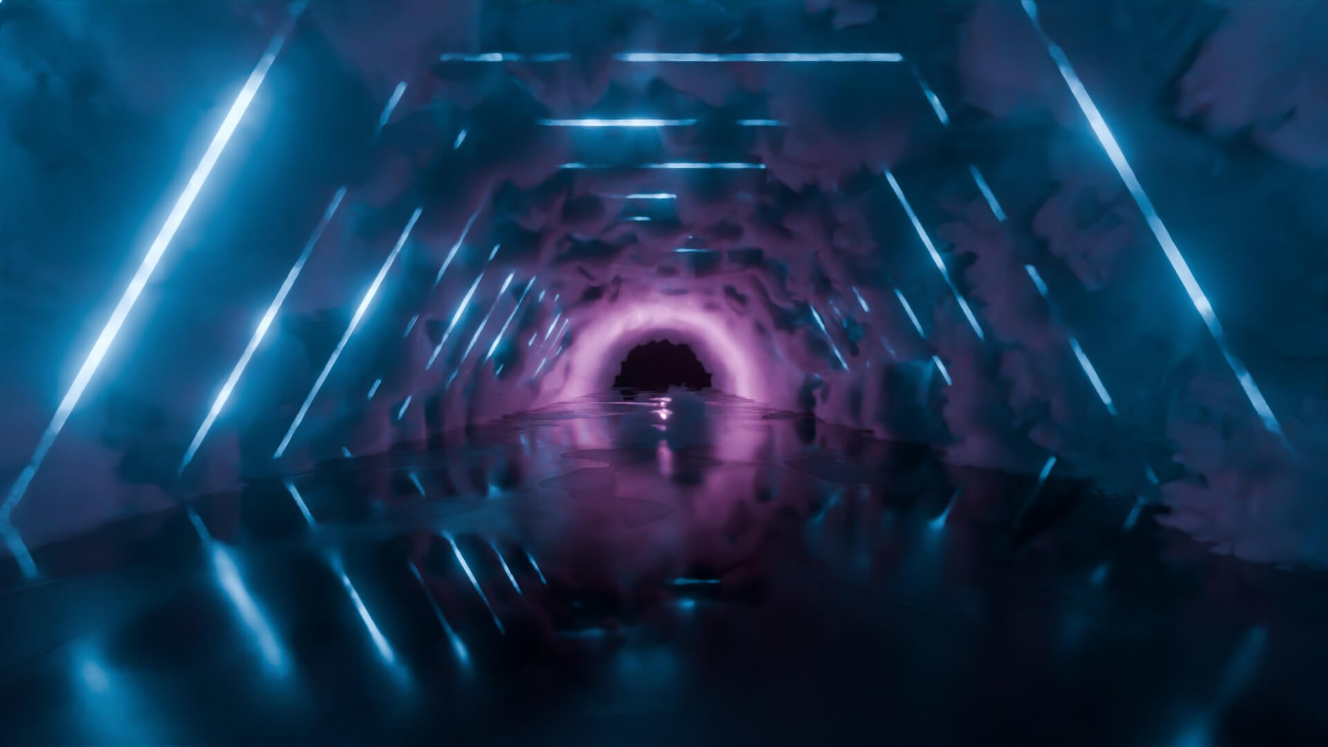 Neon Cyberpunk Tunnel 3D Model