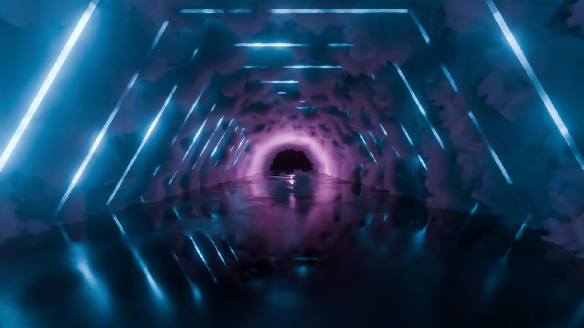 Neon Cyberpunk Tunnel 3D Model