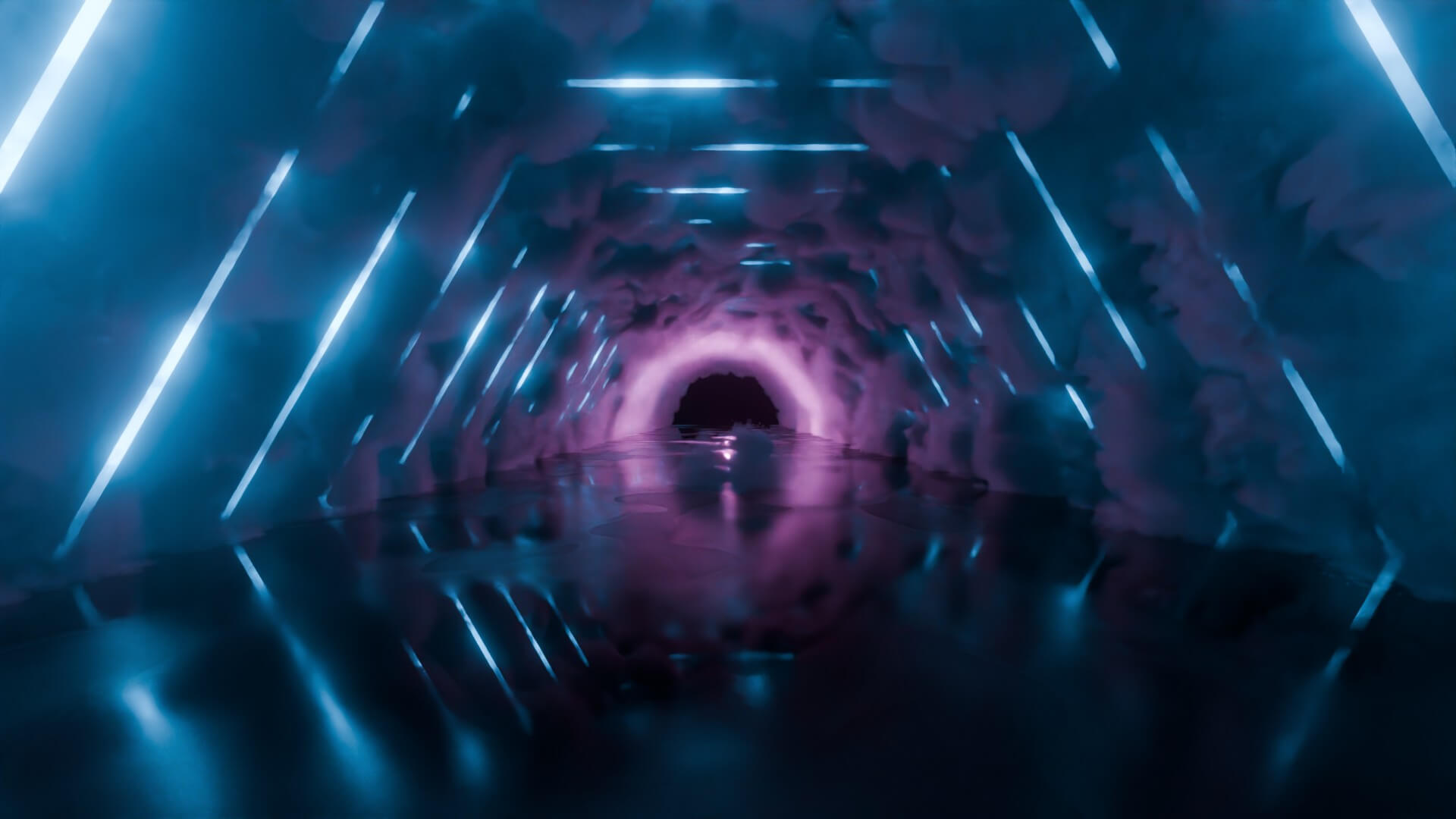 Neon Cyberpunk Tunnel 3D Model