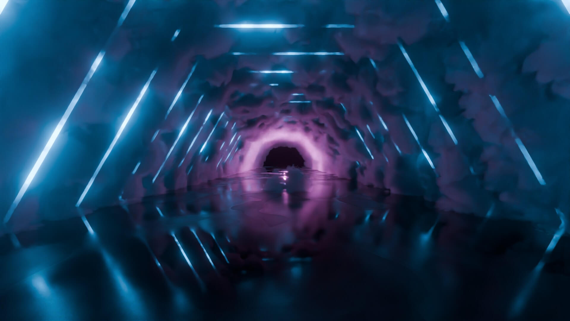 Neon Cyberpunk Tunnel 3D Model
