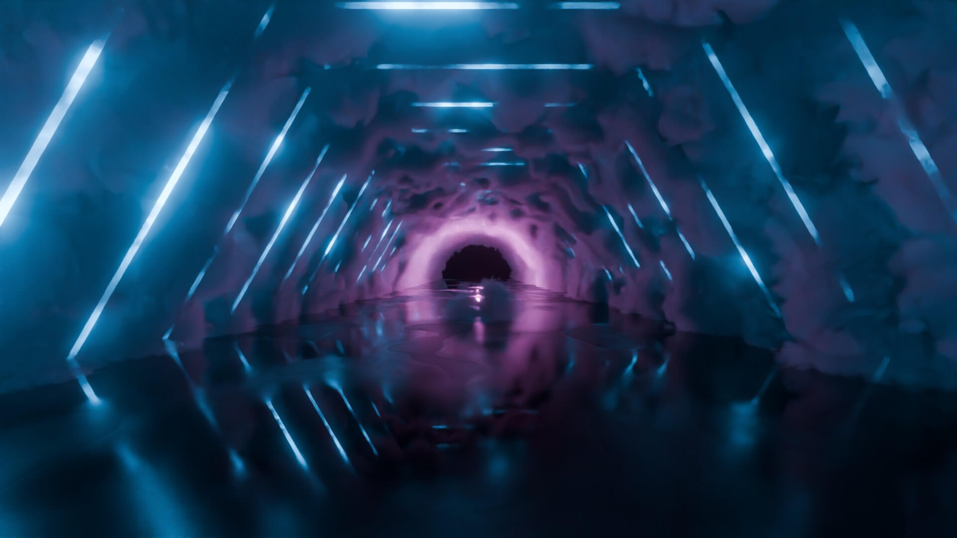 Neon Cyberpunk Tunnel 3D Model