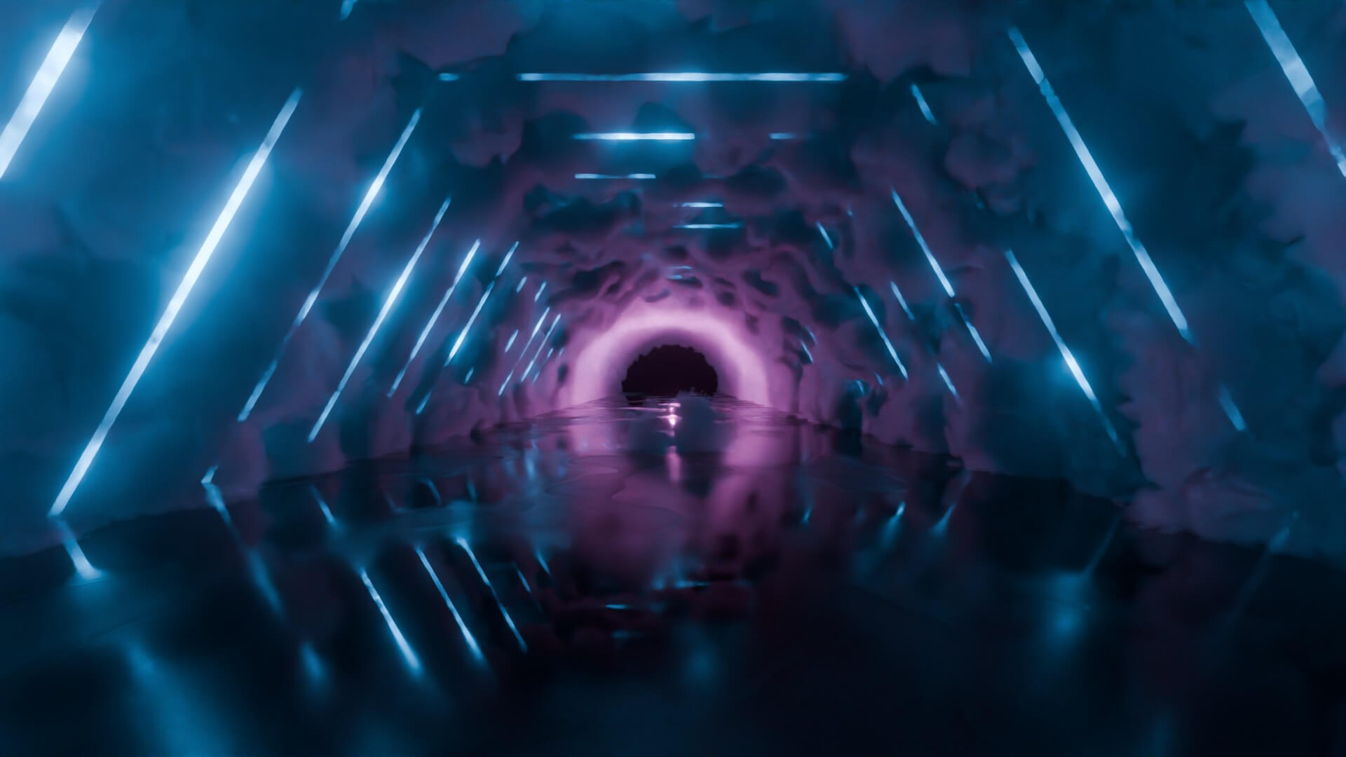 Neon Cyberpunk Tunnel 3D Model