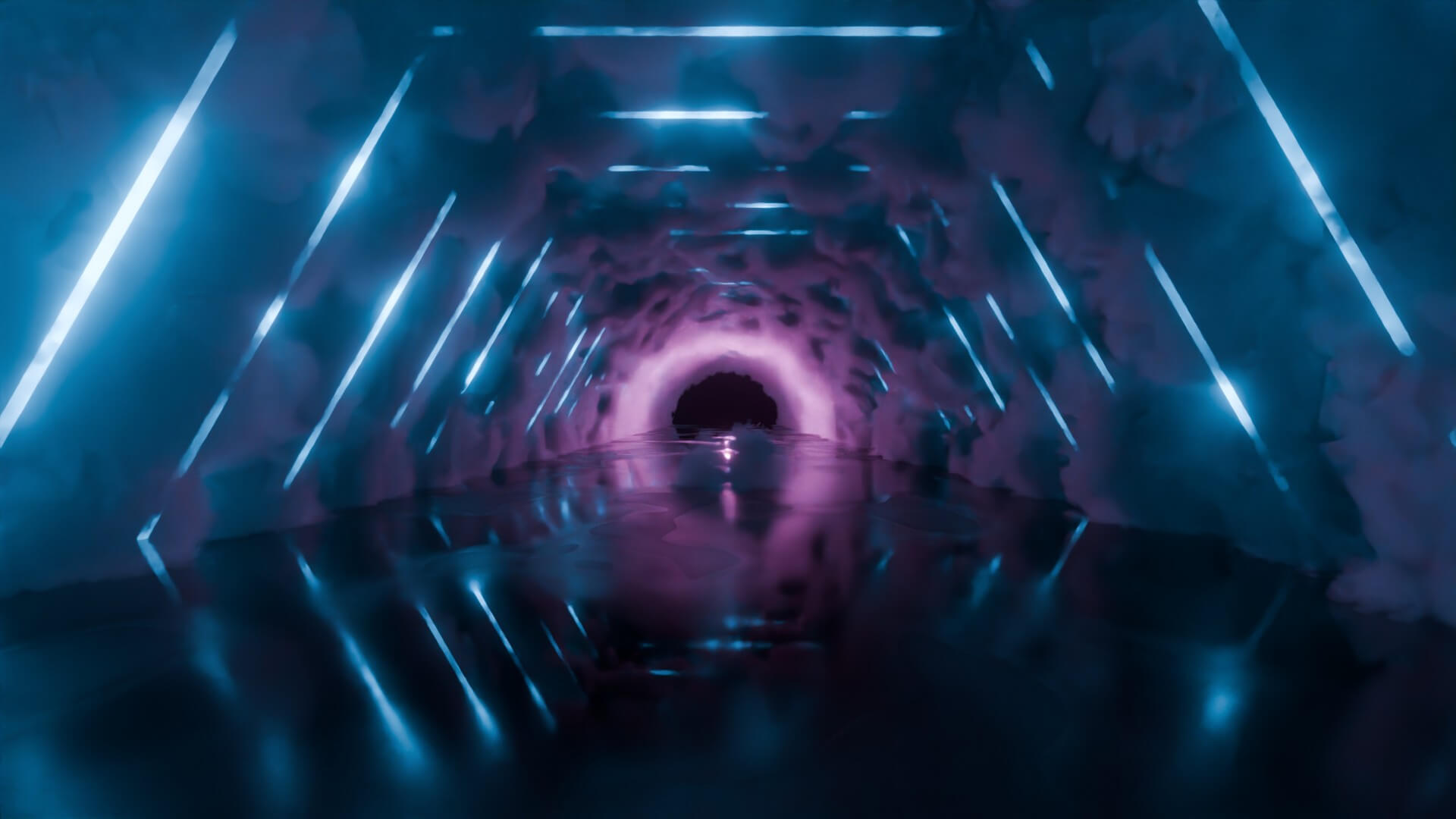 Neon Cyberpunk Tunnel 3D Model