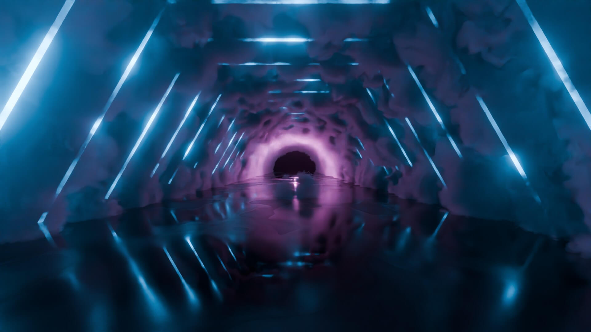 Neon Cyberpunk Tunnel 3D Model