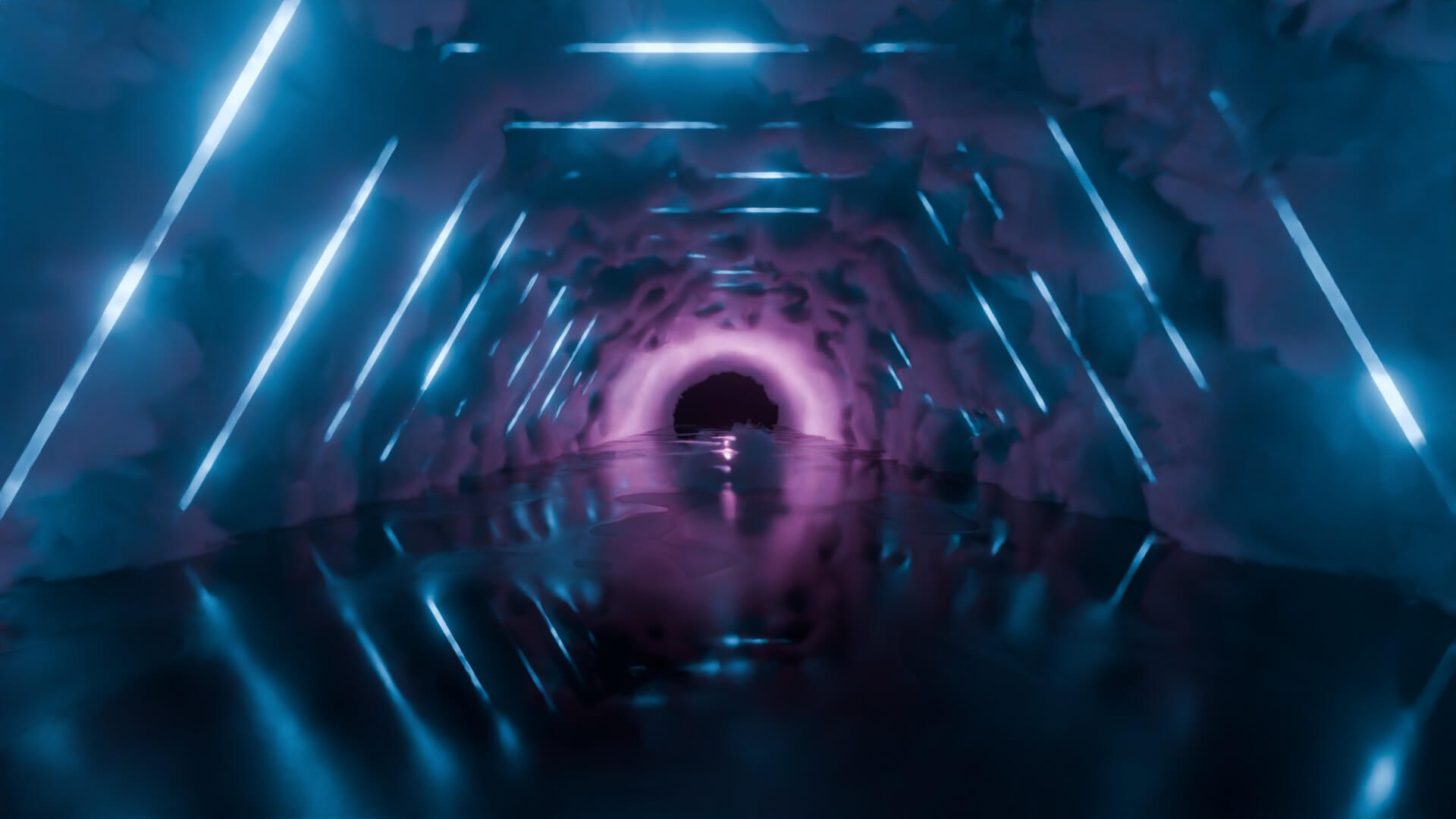 Neon Cyberpunk Tunnel 3D Model