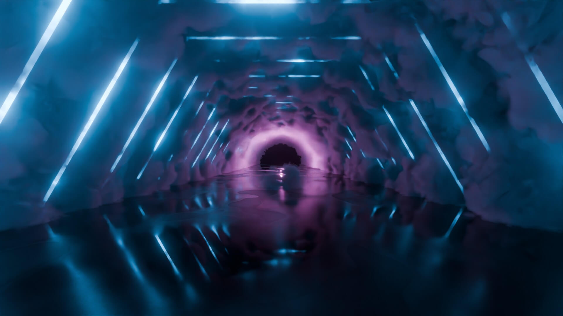 Neon Cyberpunk Tunnel 3D Model