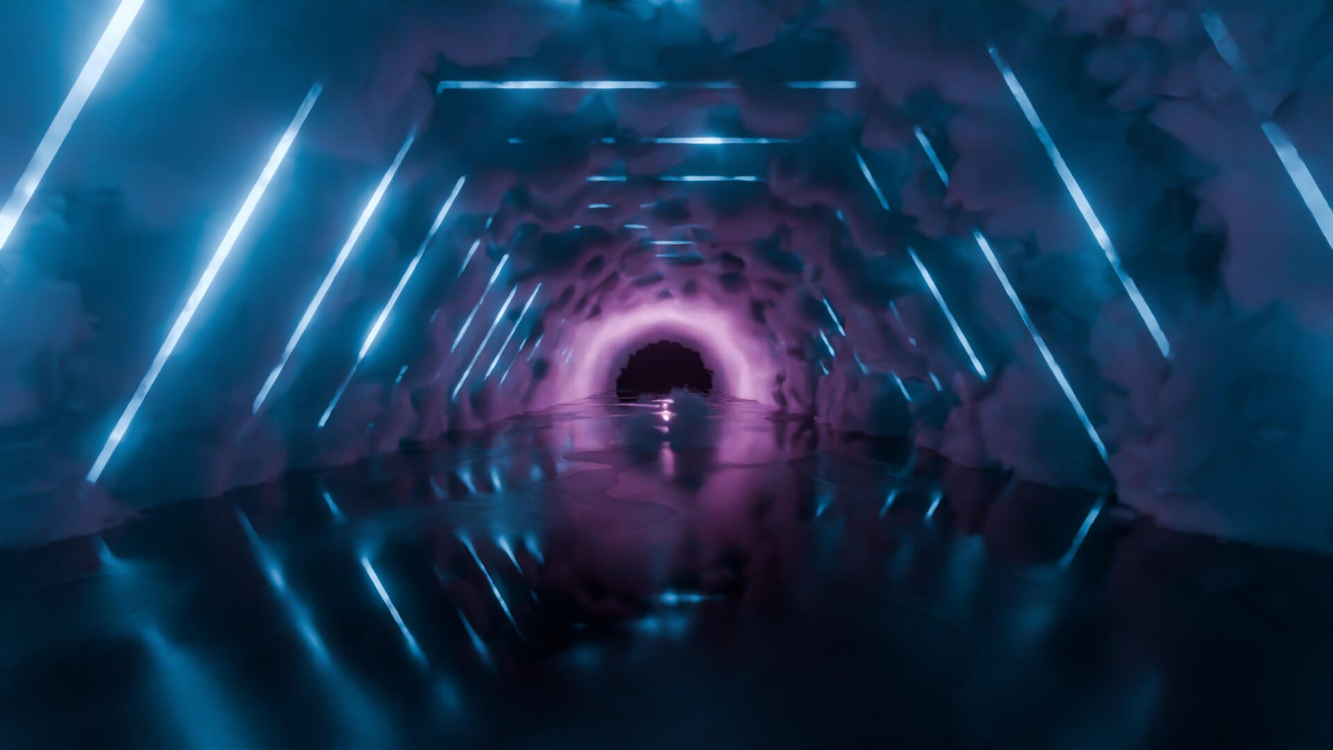 Neon Cyberpunk Tunnel 3D Model