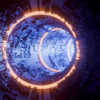 Sci-Fi Cyberpunk Circular Tunnel and Hyperloop Environment