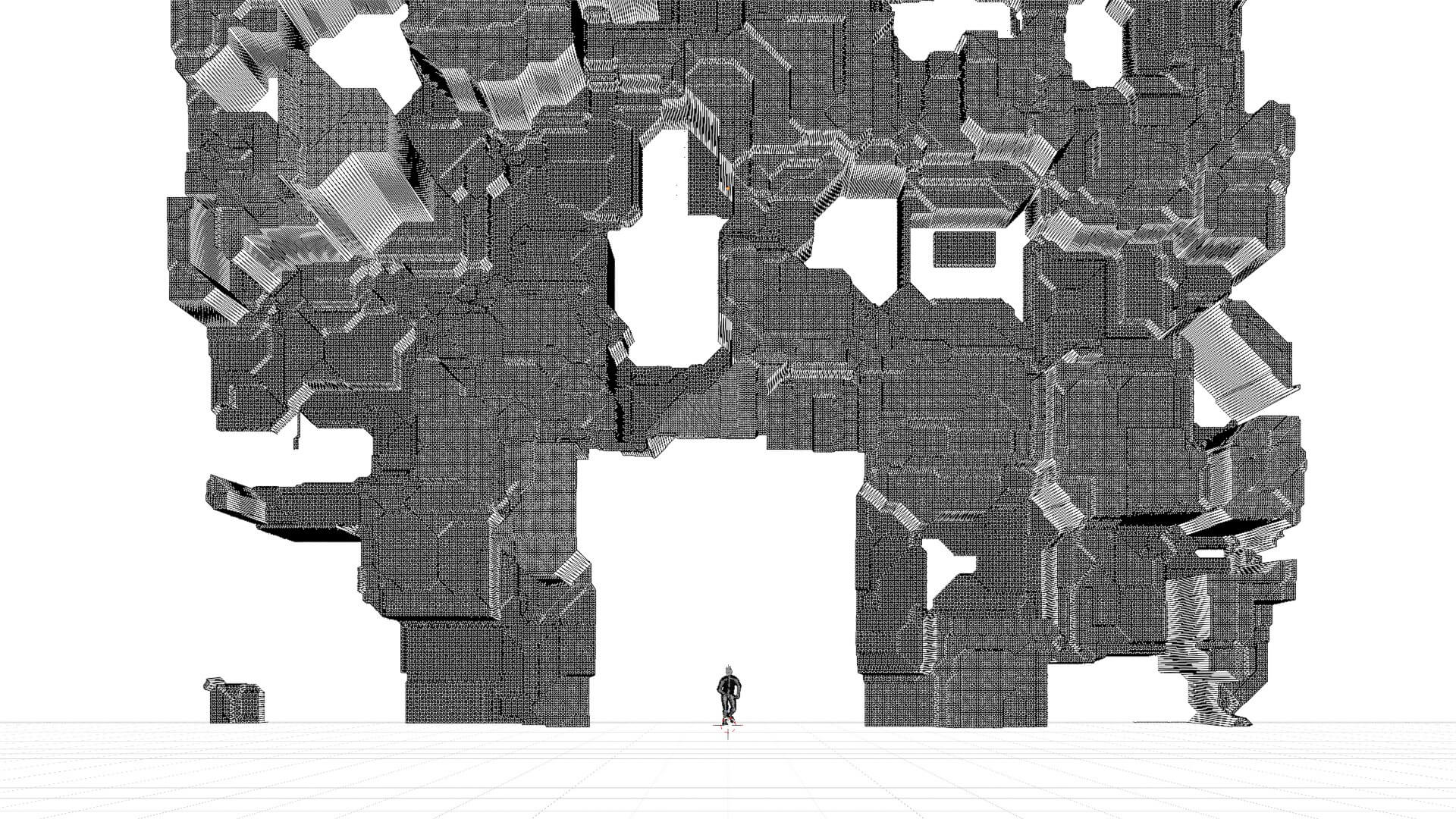 Sci-Fi Cyberpunk Megastructure Portal and Tech Wall 3D Model